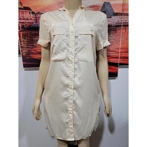 wayne rogers Vintage Yellow Button Up Women's Shirt Dress (FITS M) #C